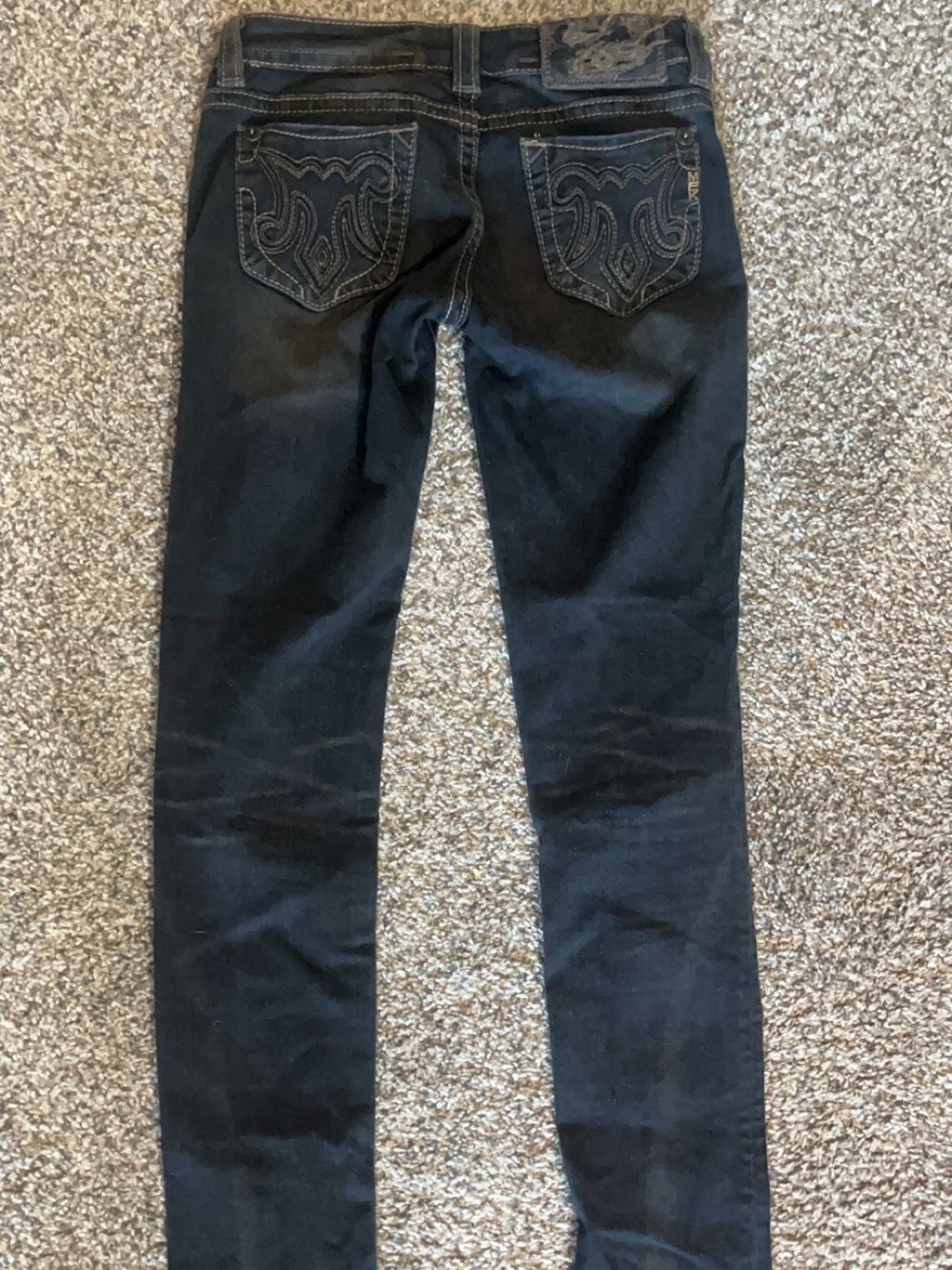MEK denim Women’s Dark Gray Embroidered Pocket Jeans - Picture 3 of 5